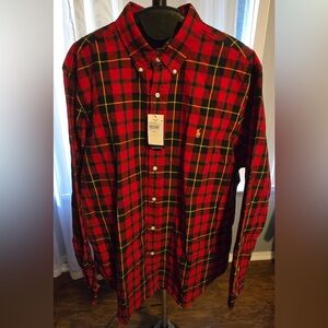New! Genuine Polo Ralph Lauren Men's Holiday Plaid Oxford Shirt XXL